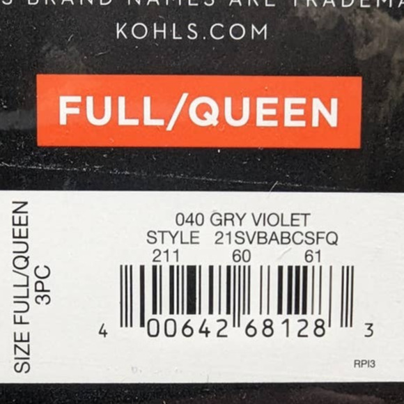 Simply Vera Vera Wang Gray Floral Impressions 3 Piece Comforter Set Full / Queen - Picture 5 of 7